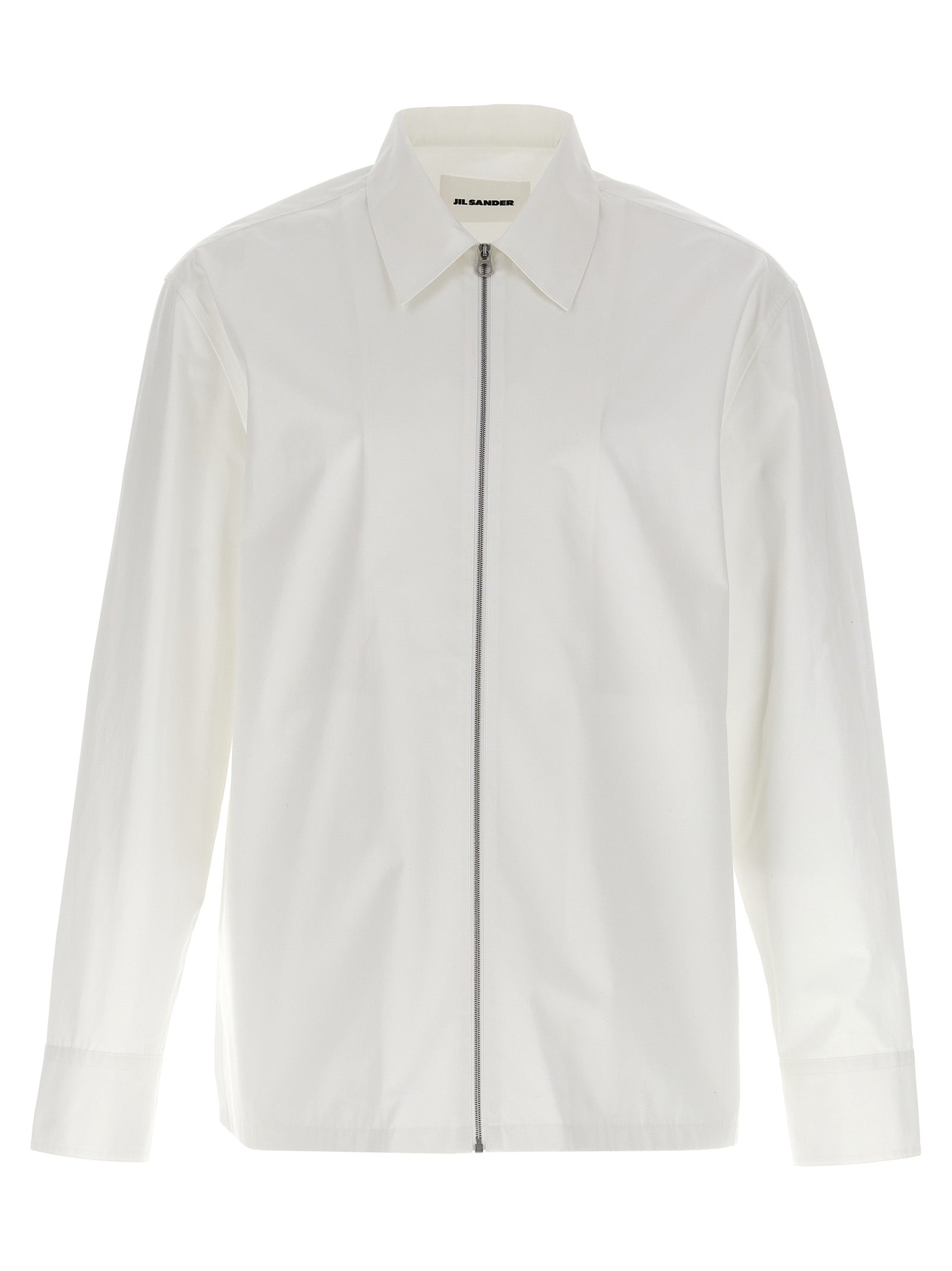 Organic Cotton Zip-Front Shirt — White