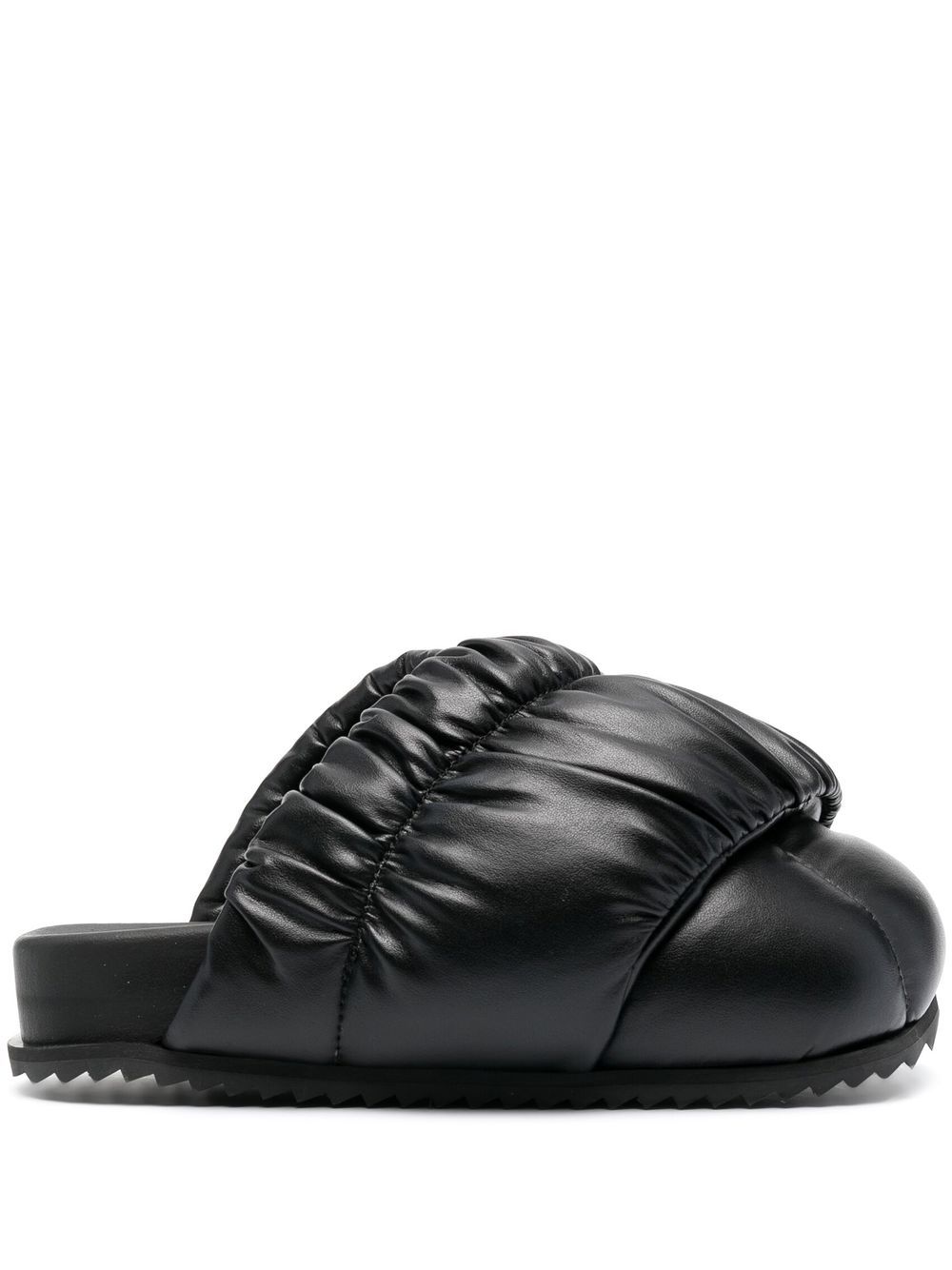 Tent shirred-strap sandals - Black