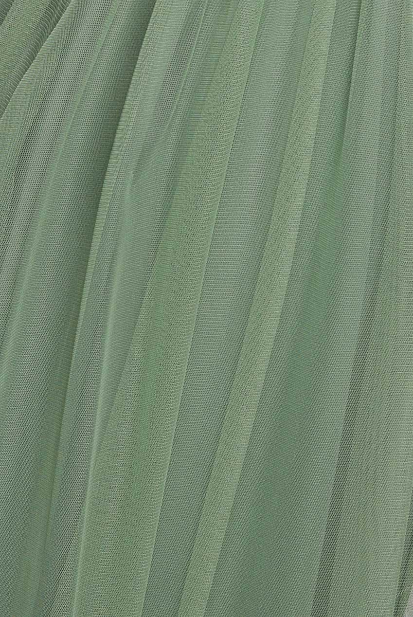 Goddiva Halter Neck Mesh Tie Maxi Dress - Dusty Sage