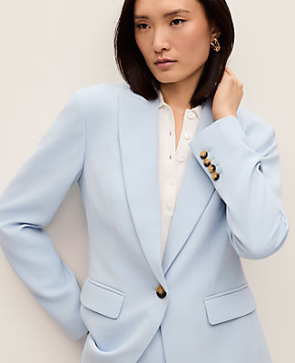 Ann Taylor The Fitted Long Blazer in Fluid Crepe