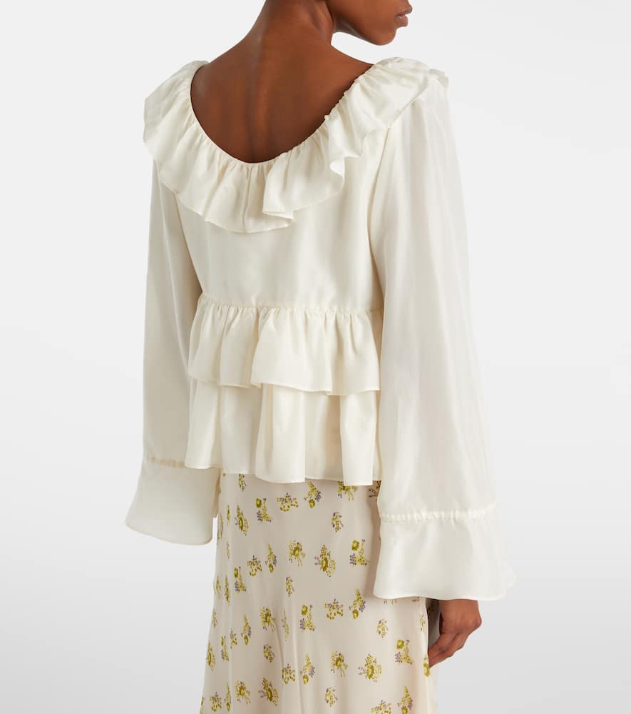 Ruffled silk shirt