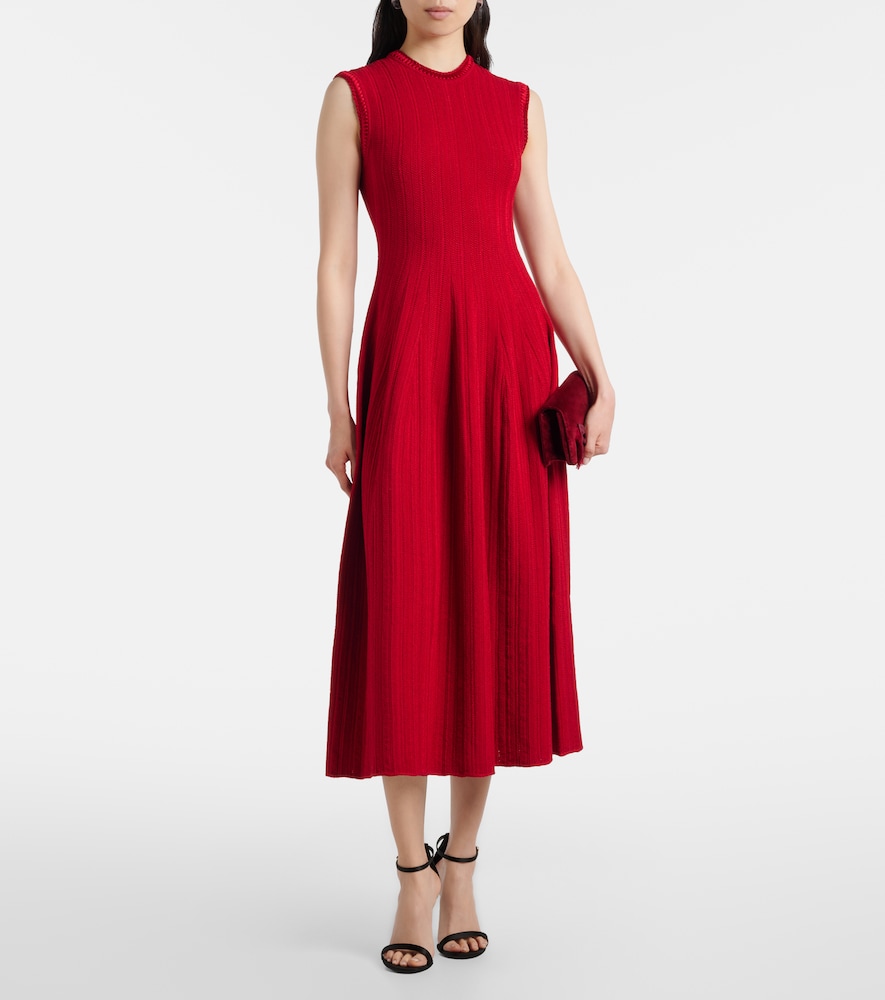 Silk-blend midi dress