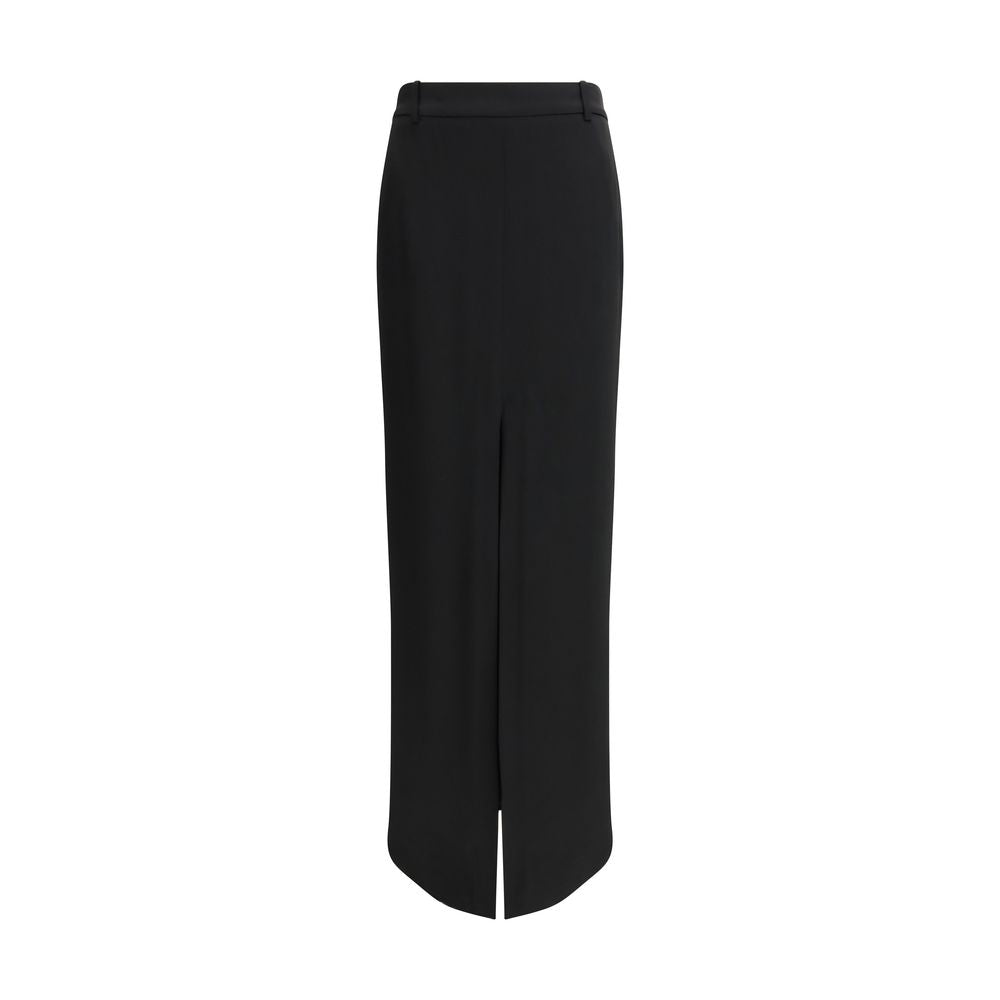 Crepe Envers Satin Skirt — Black