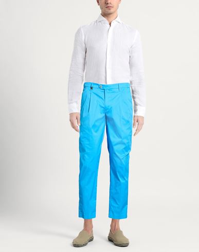 Man Pants Azure Size 34 Cotton, Polyamide, Elastane