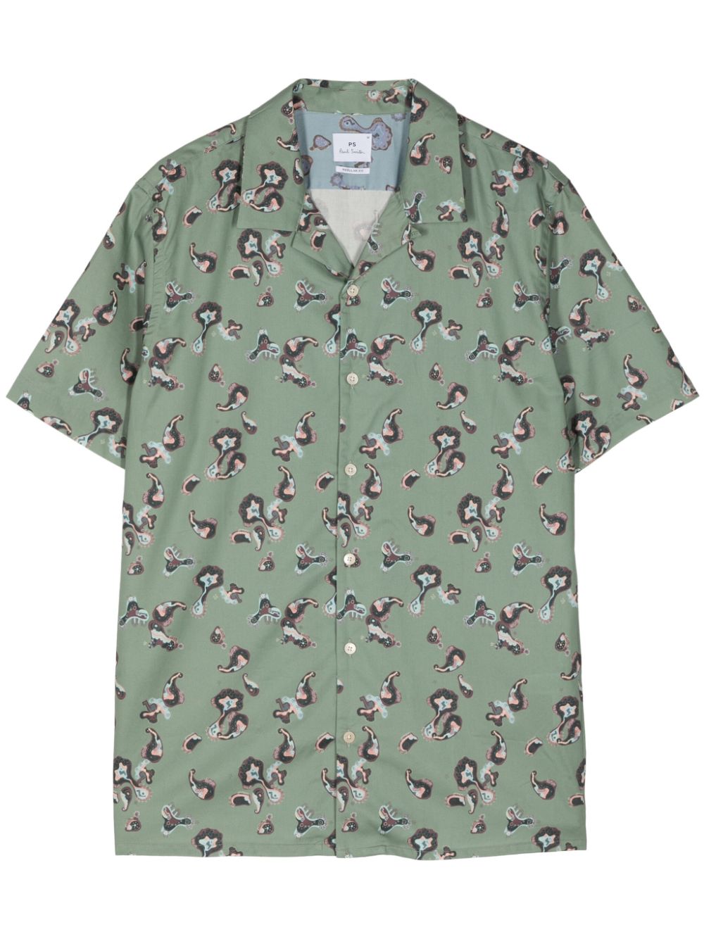 Graphic-print organic cotton shirt - Green