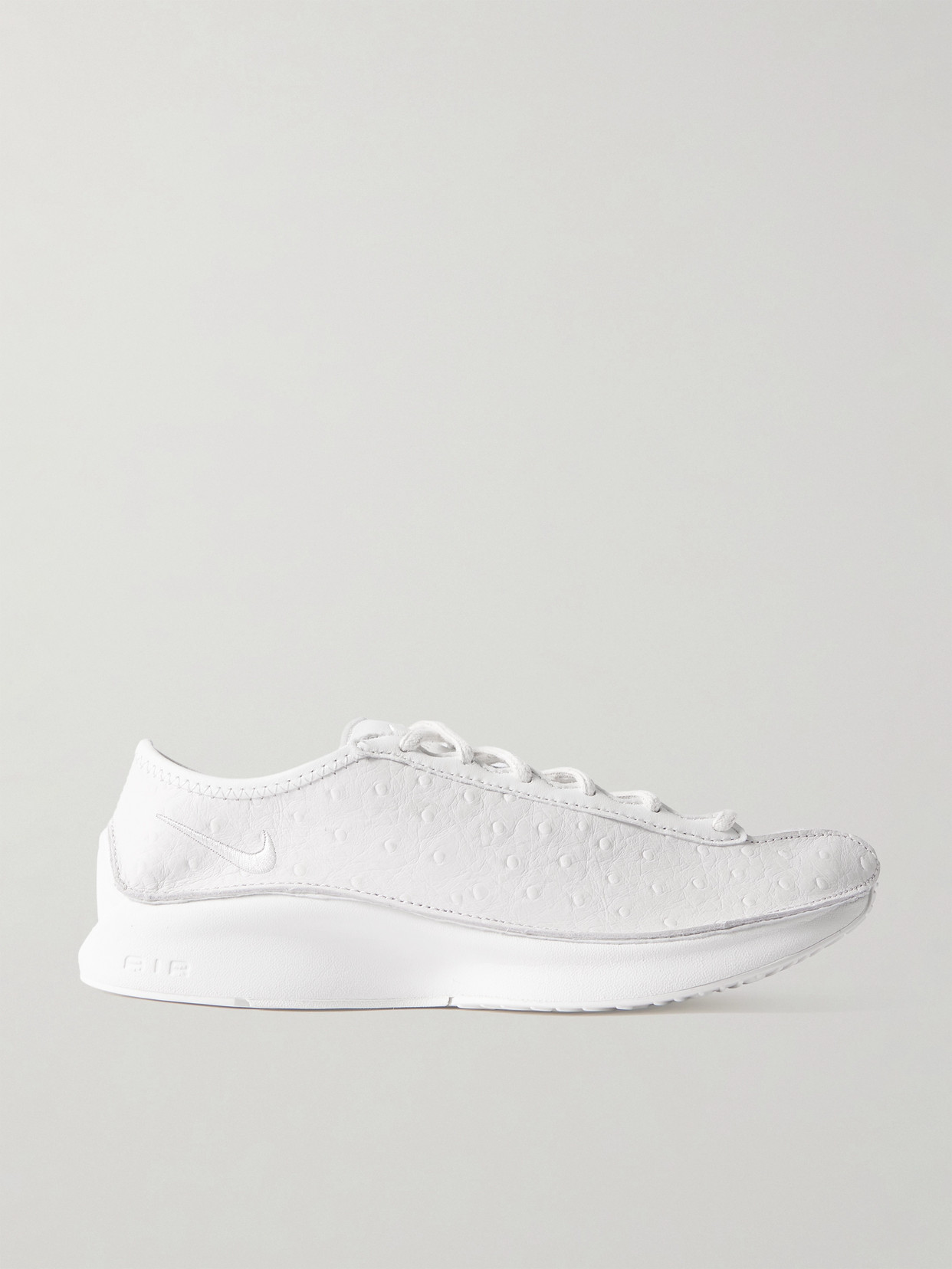Air Superfly Ostrich-effect Leather Sneakers - Off-white