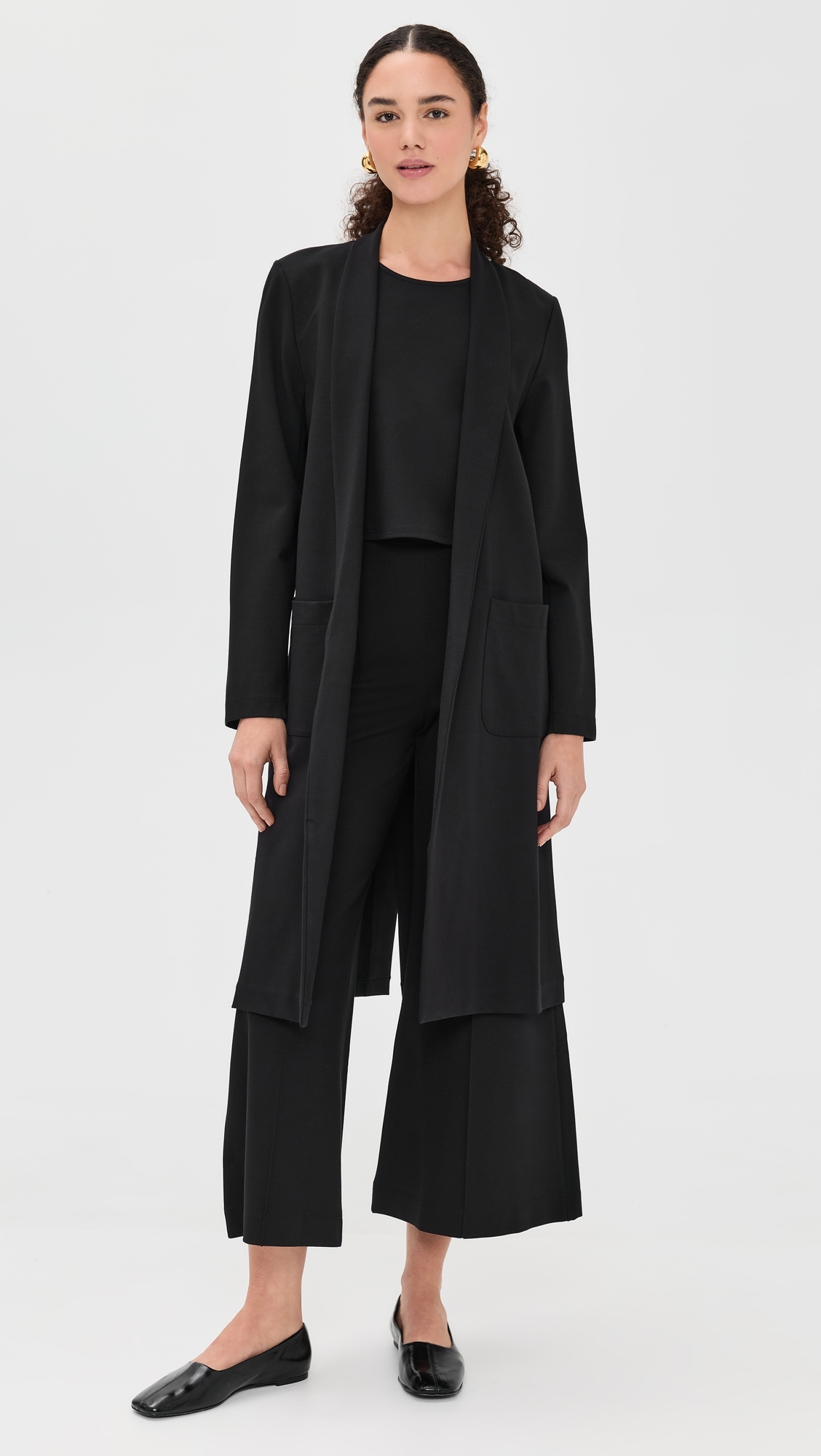 Ponte Knit Smoking Jacket Black