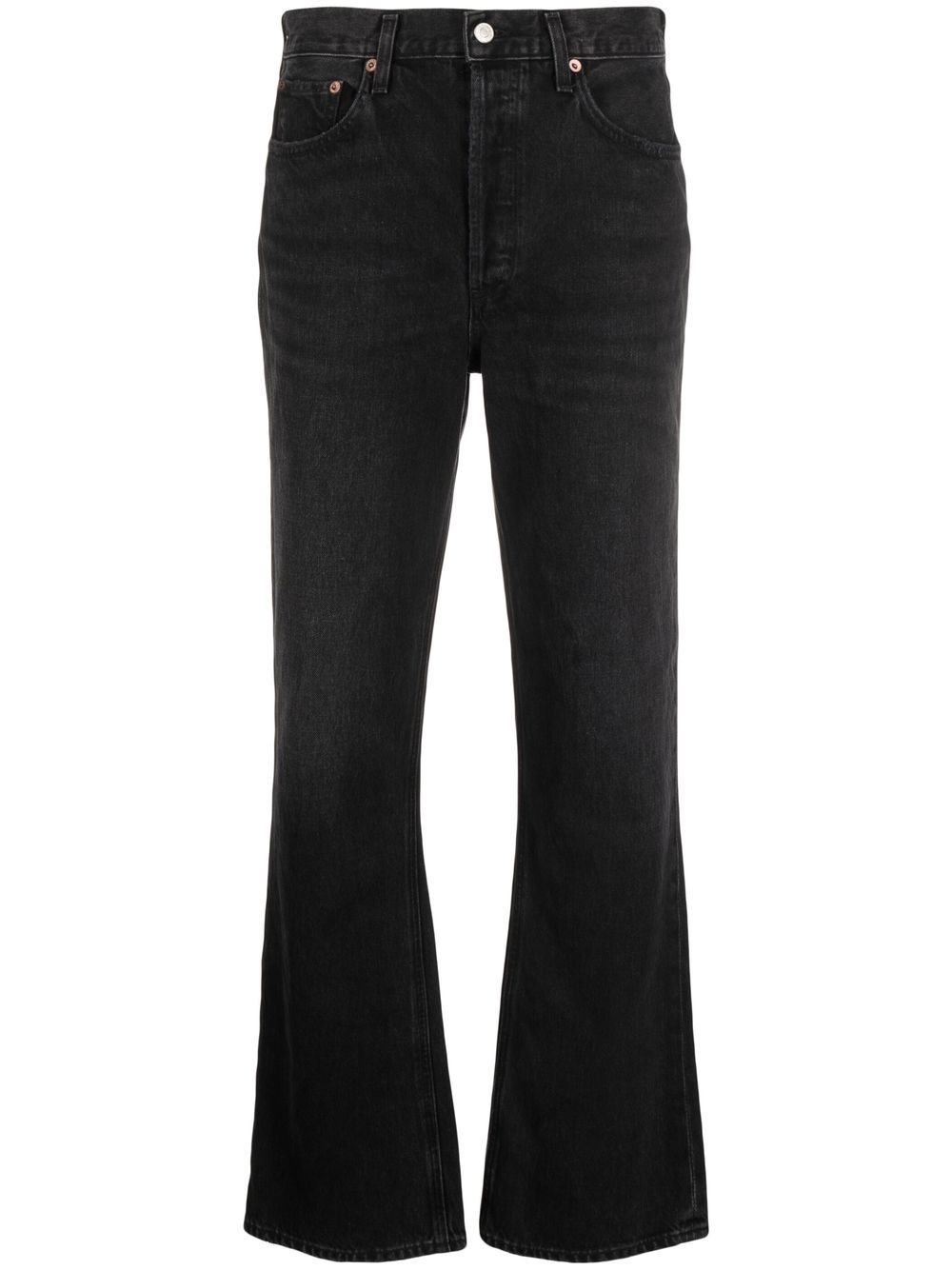 Mid-rise straight-leg jeans - Black