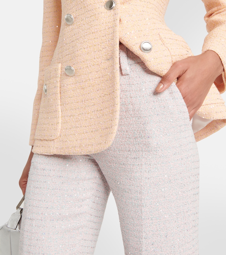 Sequined mid-rise straight pants