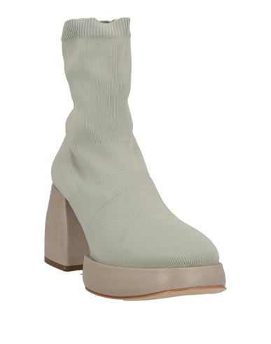 Woman Ankle boots Sage green Size 6 Textile fibers, Leather