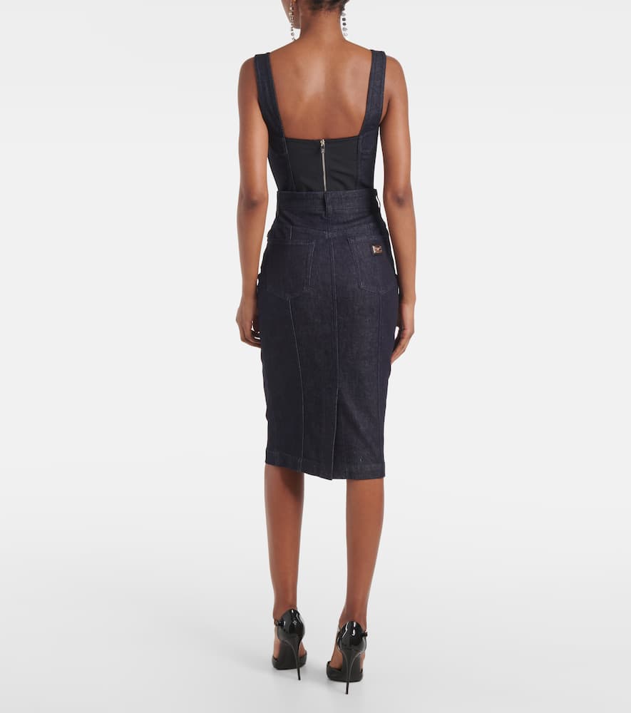 Denim midi skirt