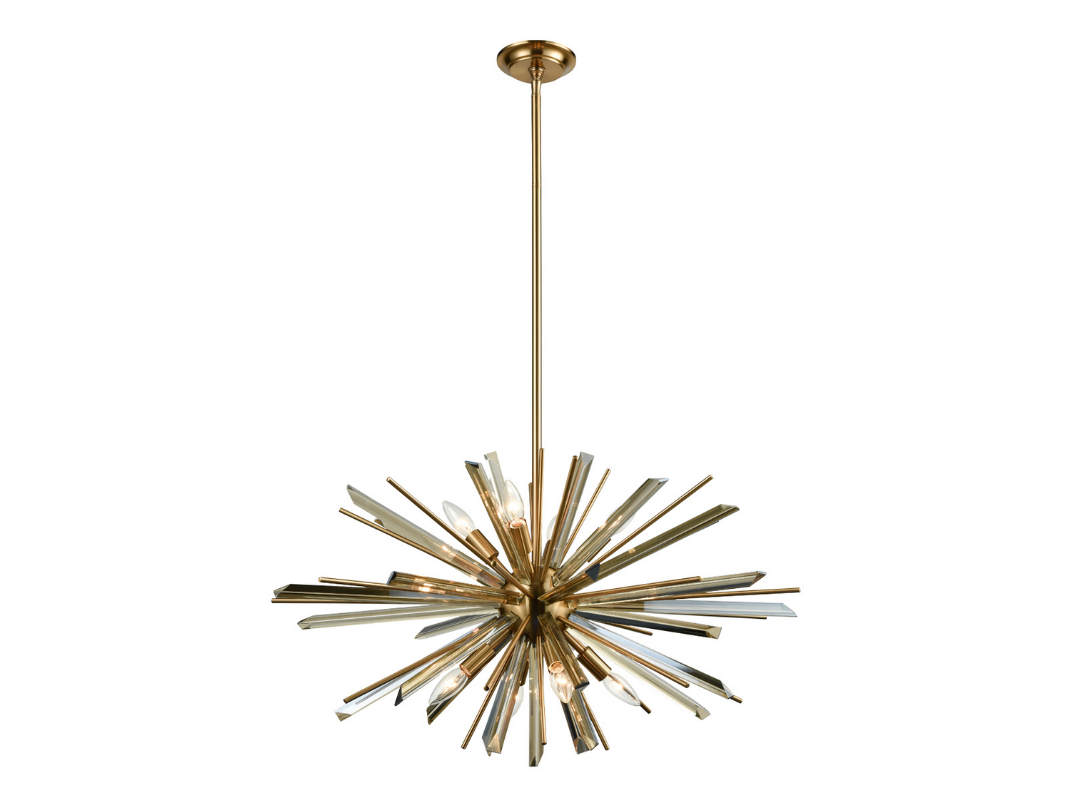 Palisades Ave. 8-Light Chandelier in Antique Brass With Champagne Gla