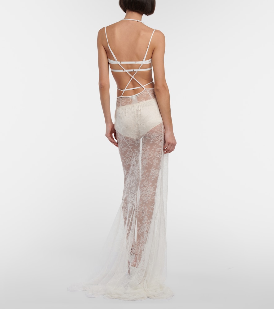 Nensi Dojaka Bridal halterneck lace gown