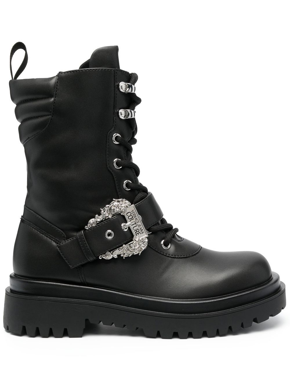 Drew baroque-buckle combat boots - Black