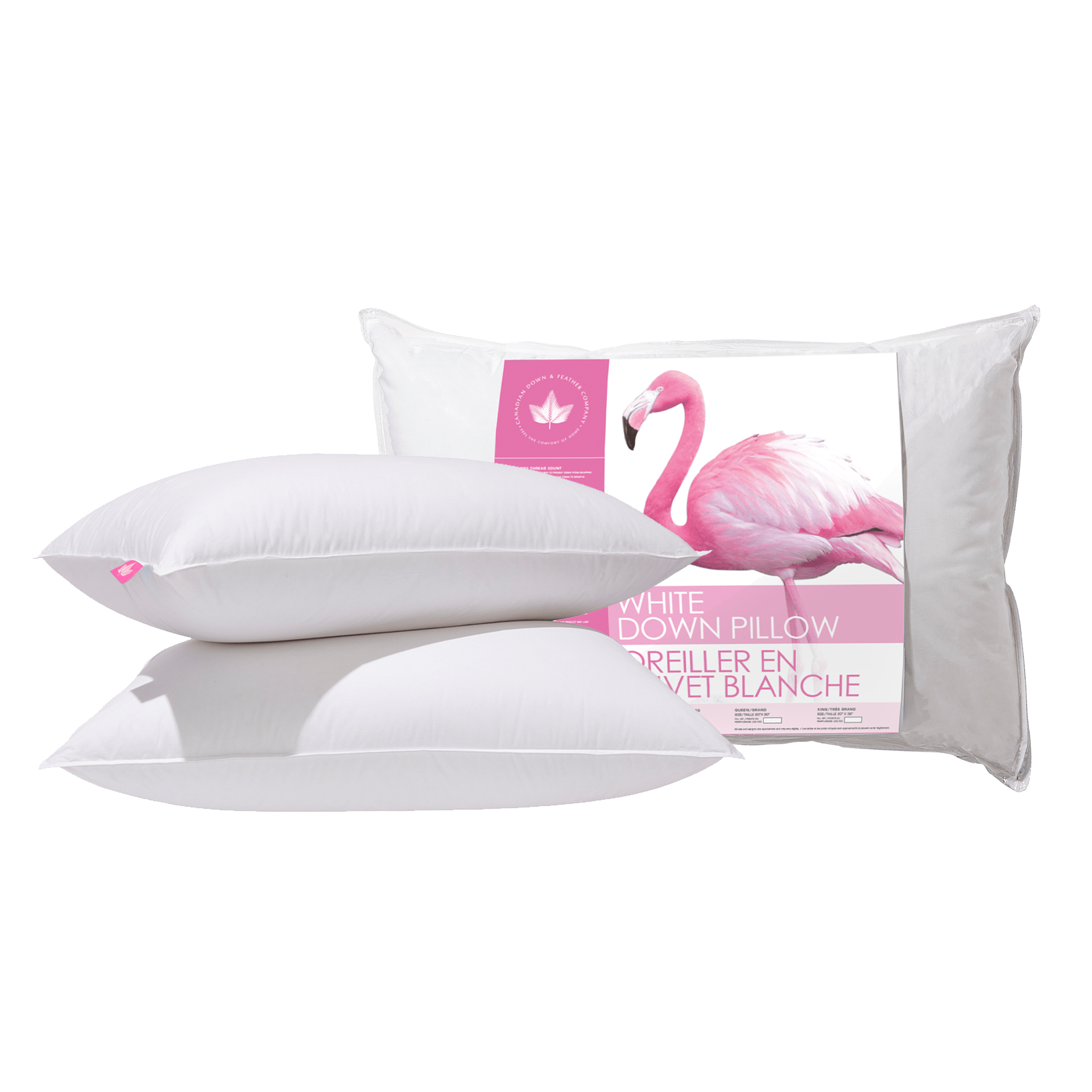 White Down Pillow, Soft Support 2 Pack