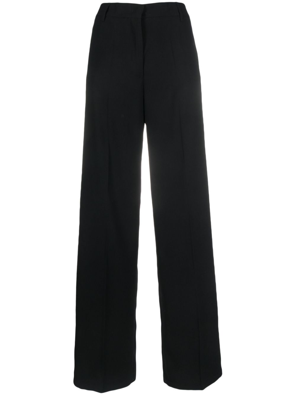 High-waisted straight-leg trousers - Black