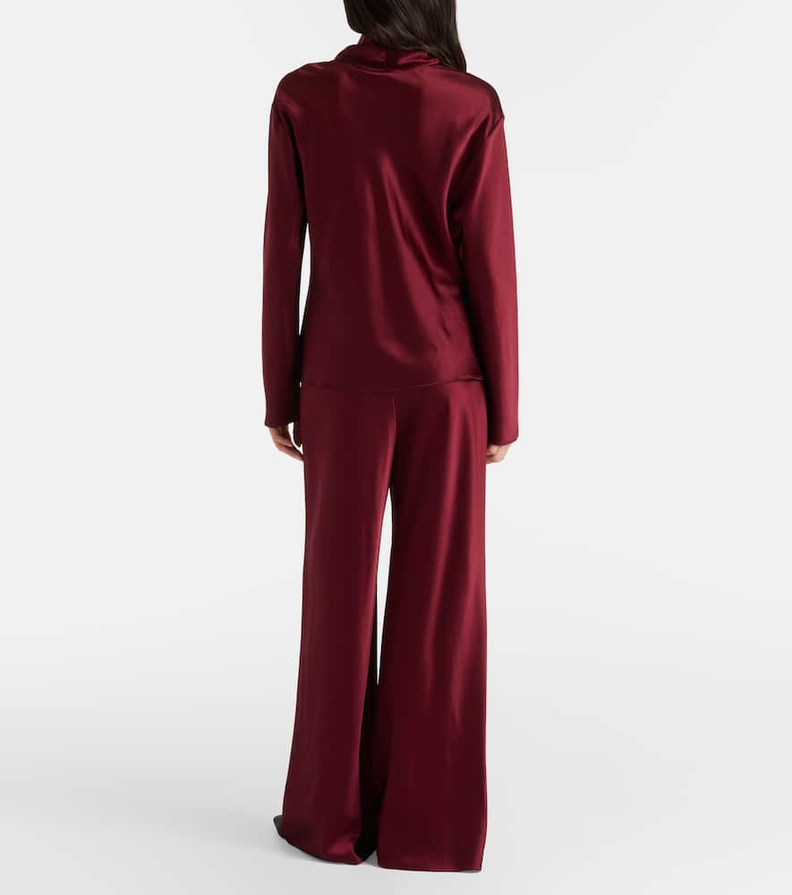 Barb satin turtleneck top