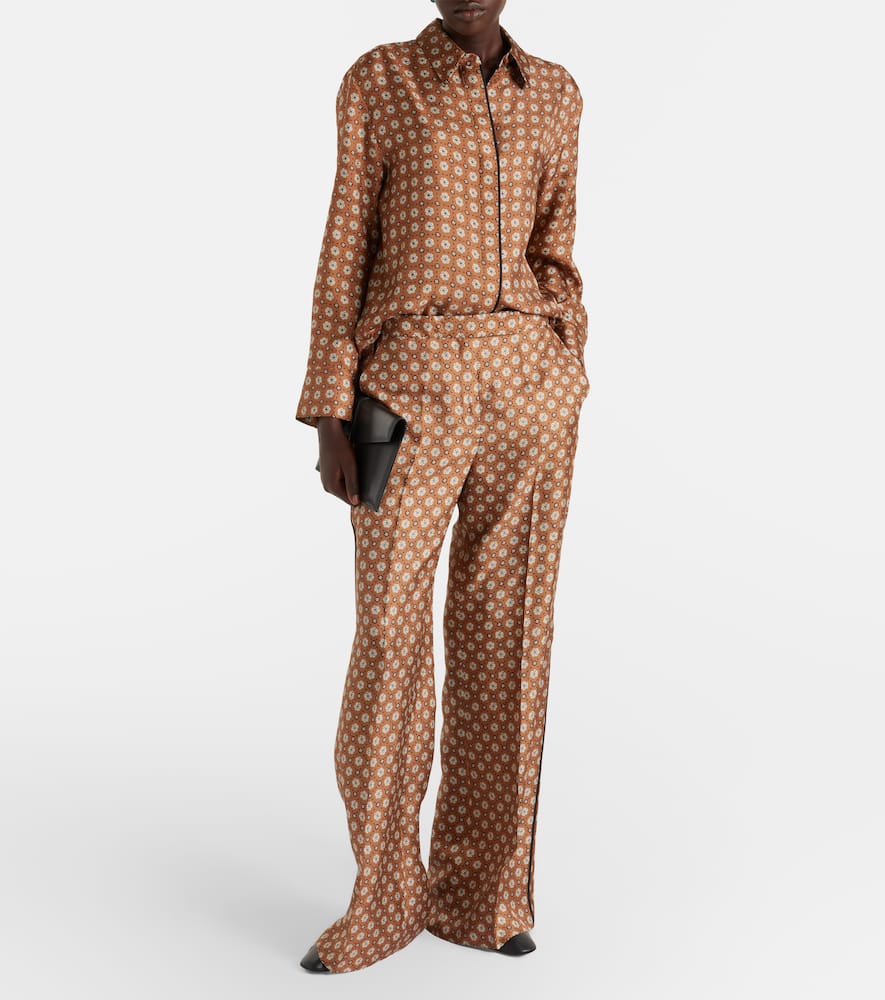 Graphic Dreams printed silk twill palazzo pants