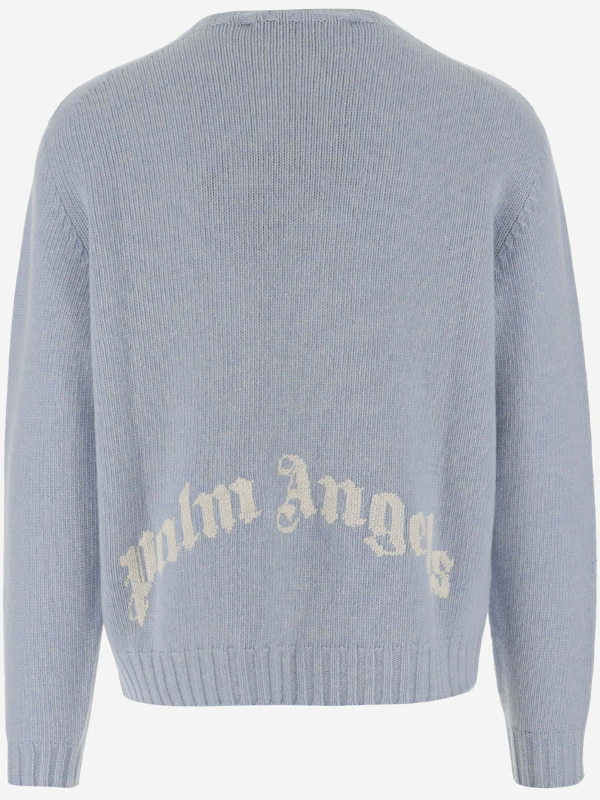 Logo-intarsia jumper - Blue