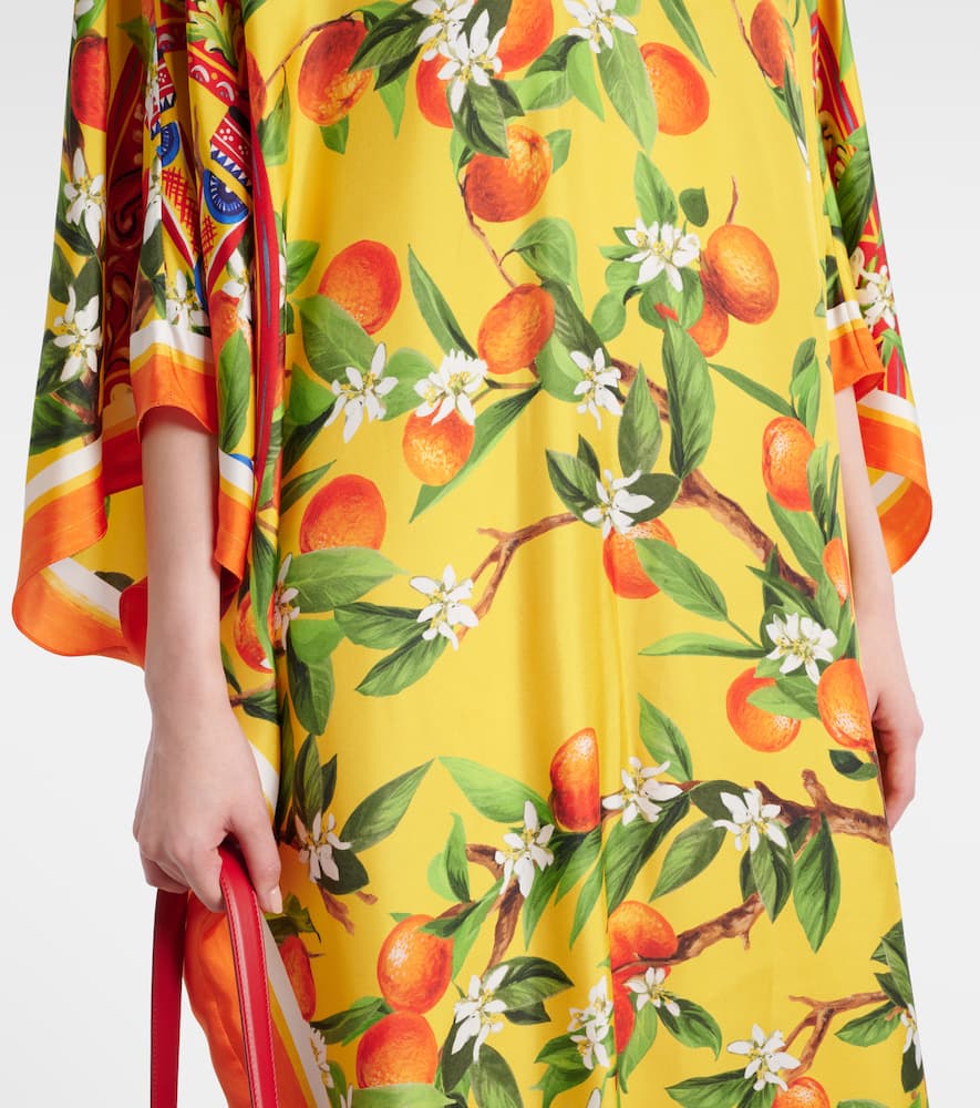 Printed silk maxi dress