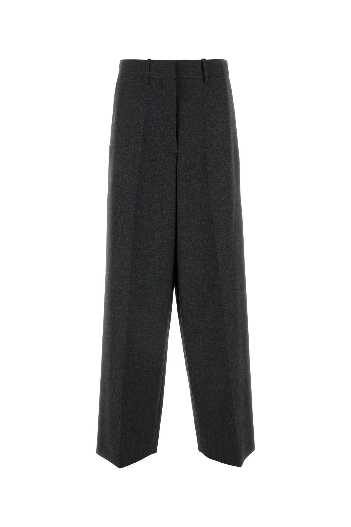 Virgin Wool-Cotton Blend Trousers — Gray