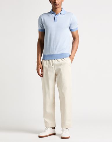 Man Sweater Light blue Size XL Cotton, Cashmere