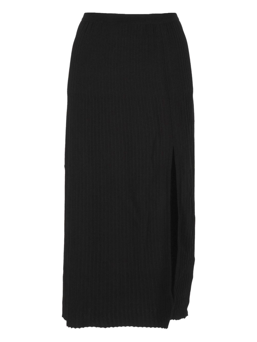 Side-slit midi skirt - Black
