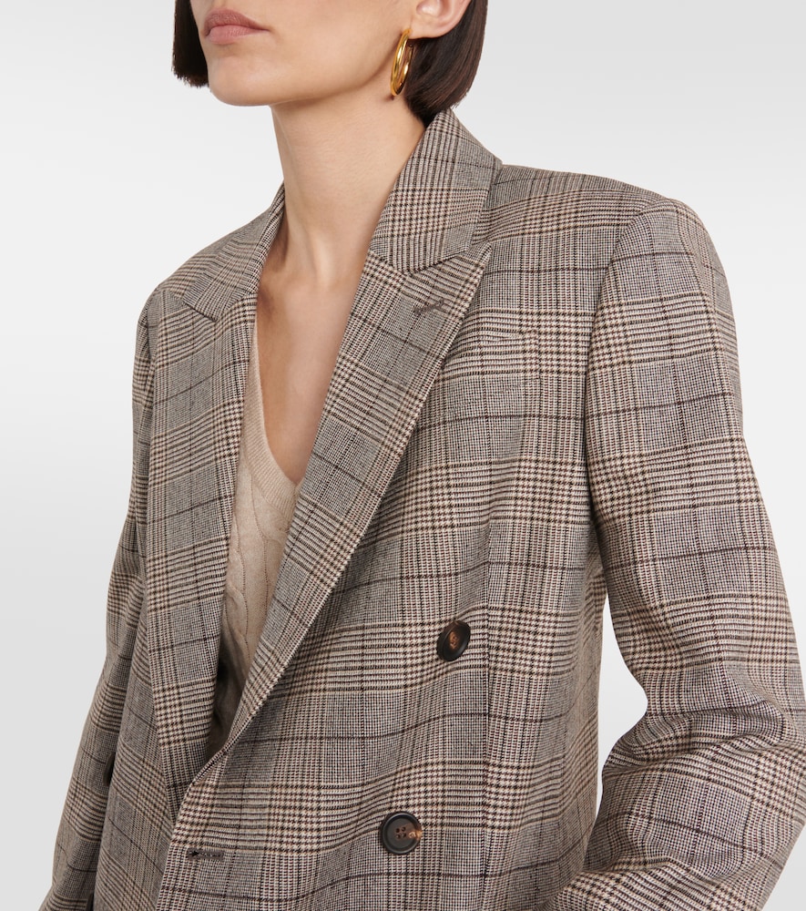 Brunello Cucinelli Checked wool and cotton-blend blazer