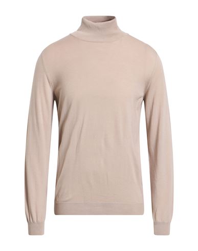 Man Turtleneck Beige Size 36 Virgin Wool, Polyamide