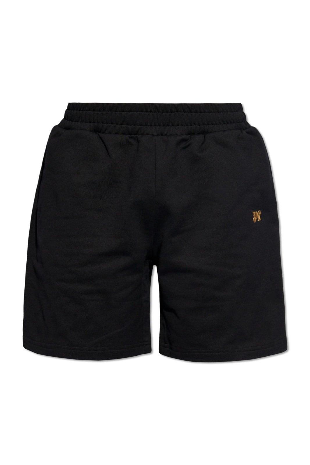 Monogram-plaque track shorts - Black
