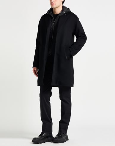Man Coat Black Size 36 Virgin Wool, Cashmere, Polyester