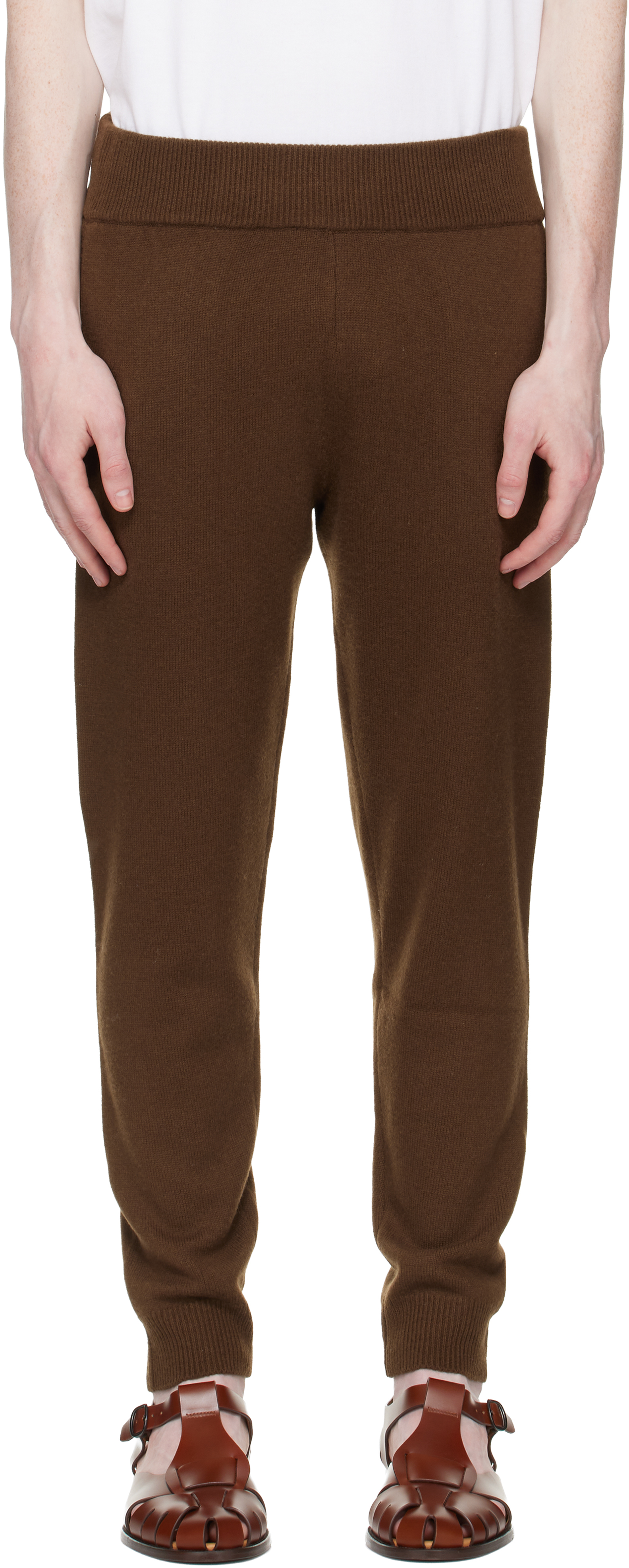 Brown Slim Knit Lounge Pants