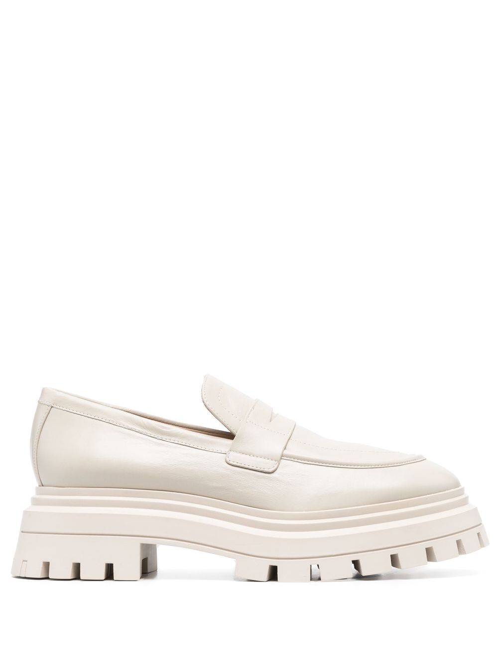 Almond-toe leather loafers - Black