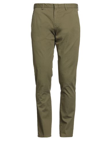 Man Pants Military green Size 36 Cotton, Elastane