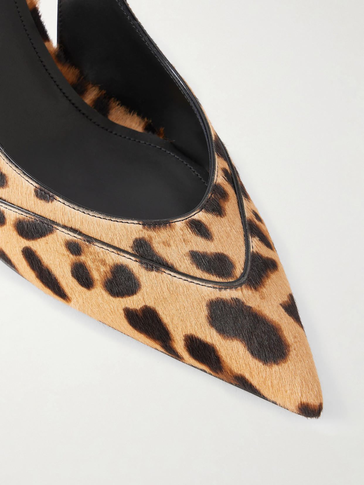 Leopard-print Calf-hair Slingback Pumps - Animal print