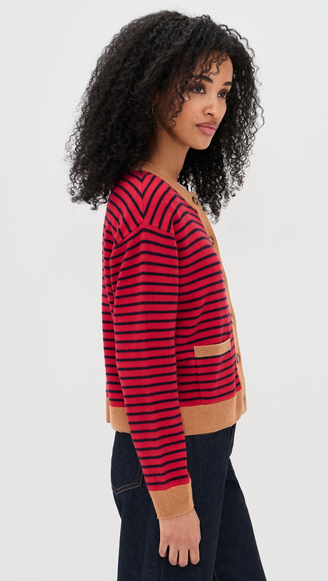 Lillian Cardigan Red Stripe