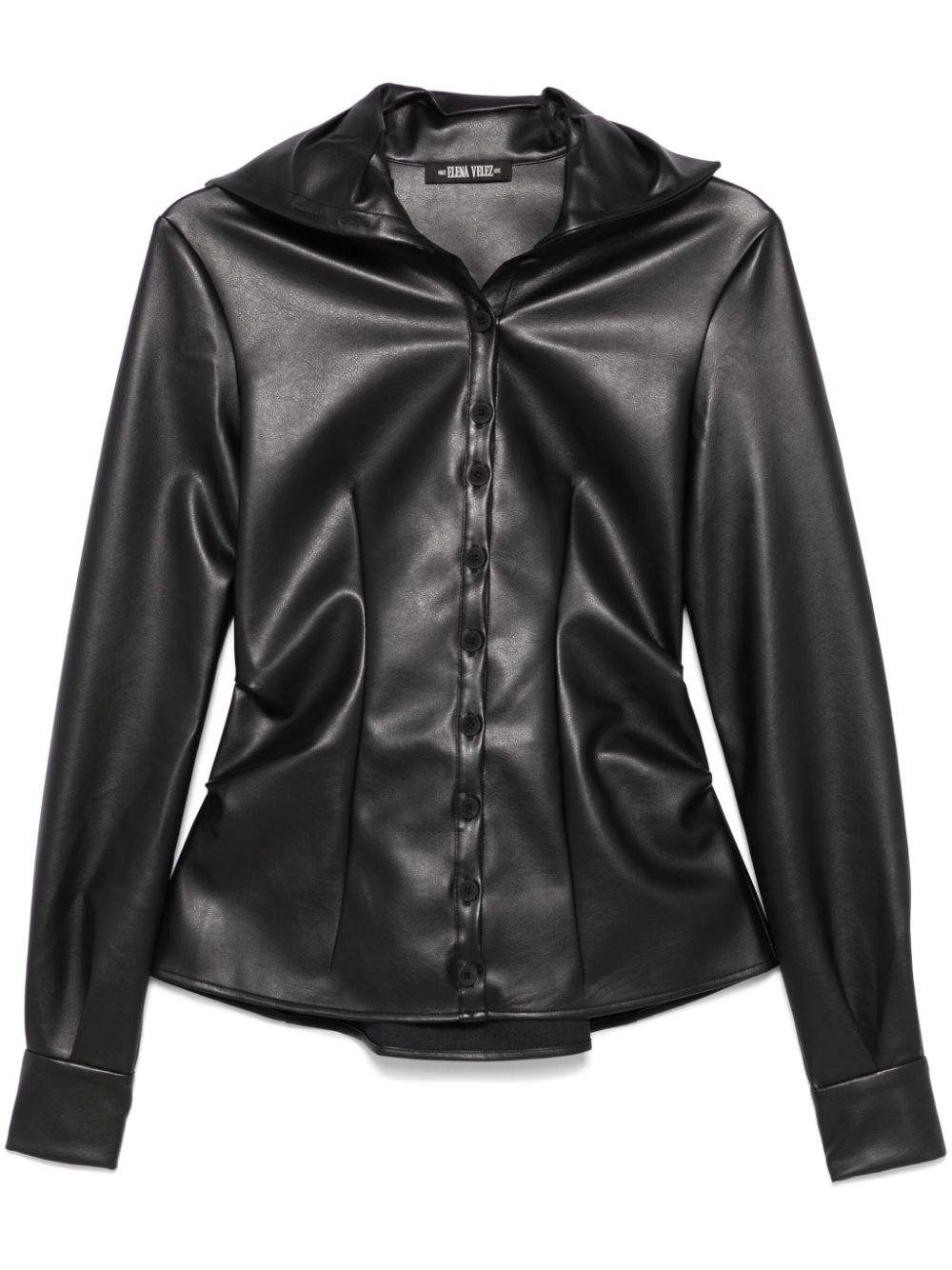 Faux-leather shirt - Black