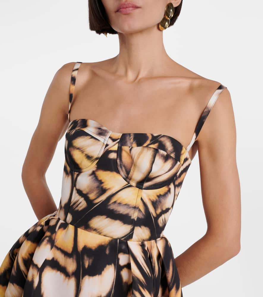 Printed faille cocktail dress
