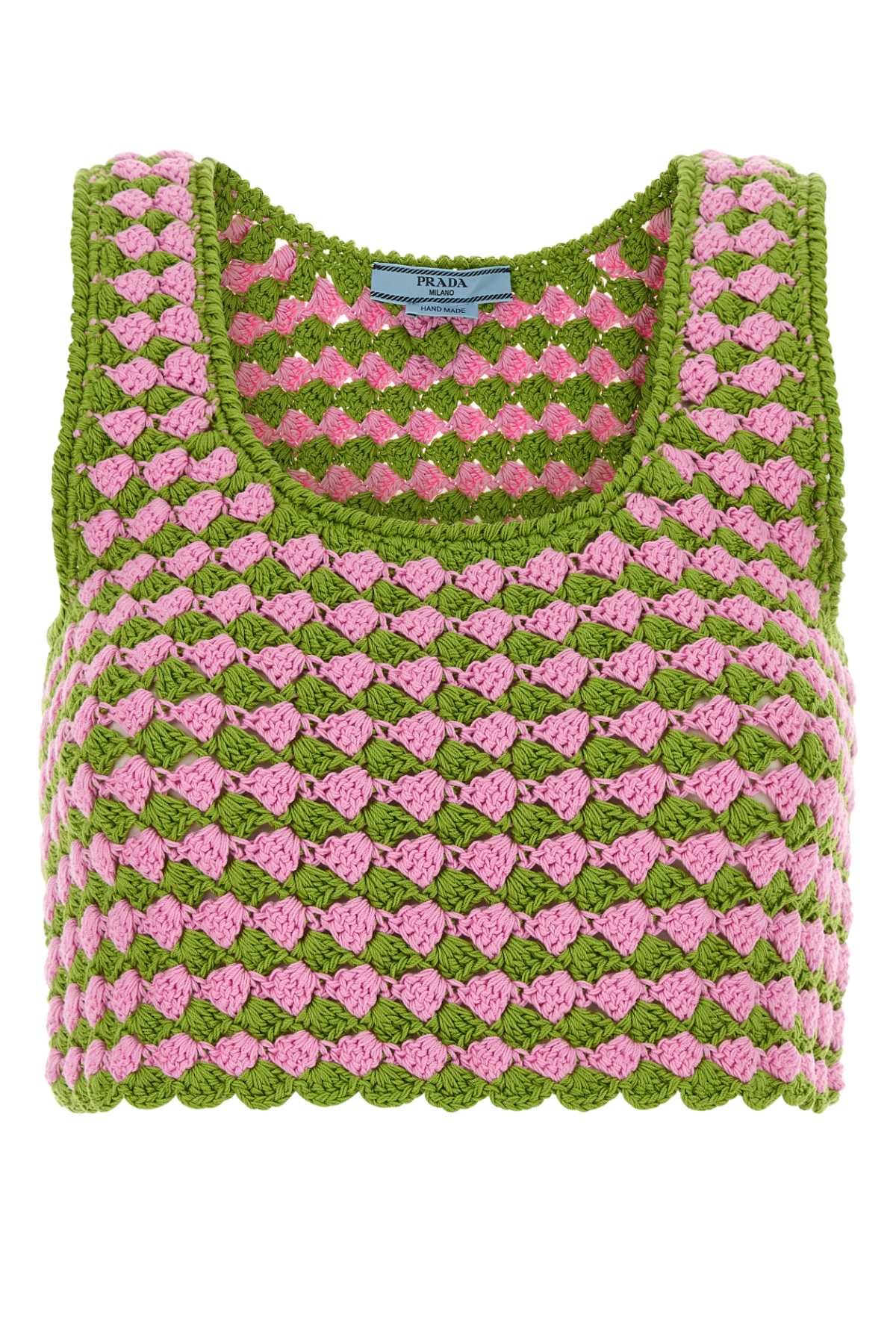 Two-Tone Crochet Tank Top — Green