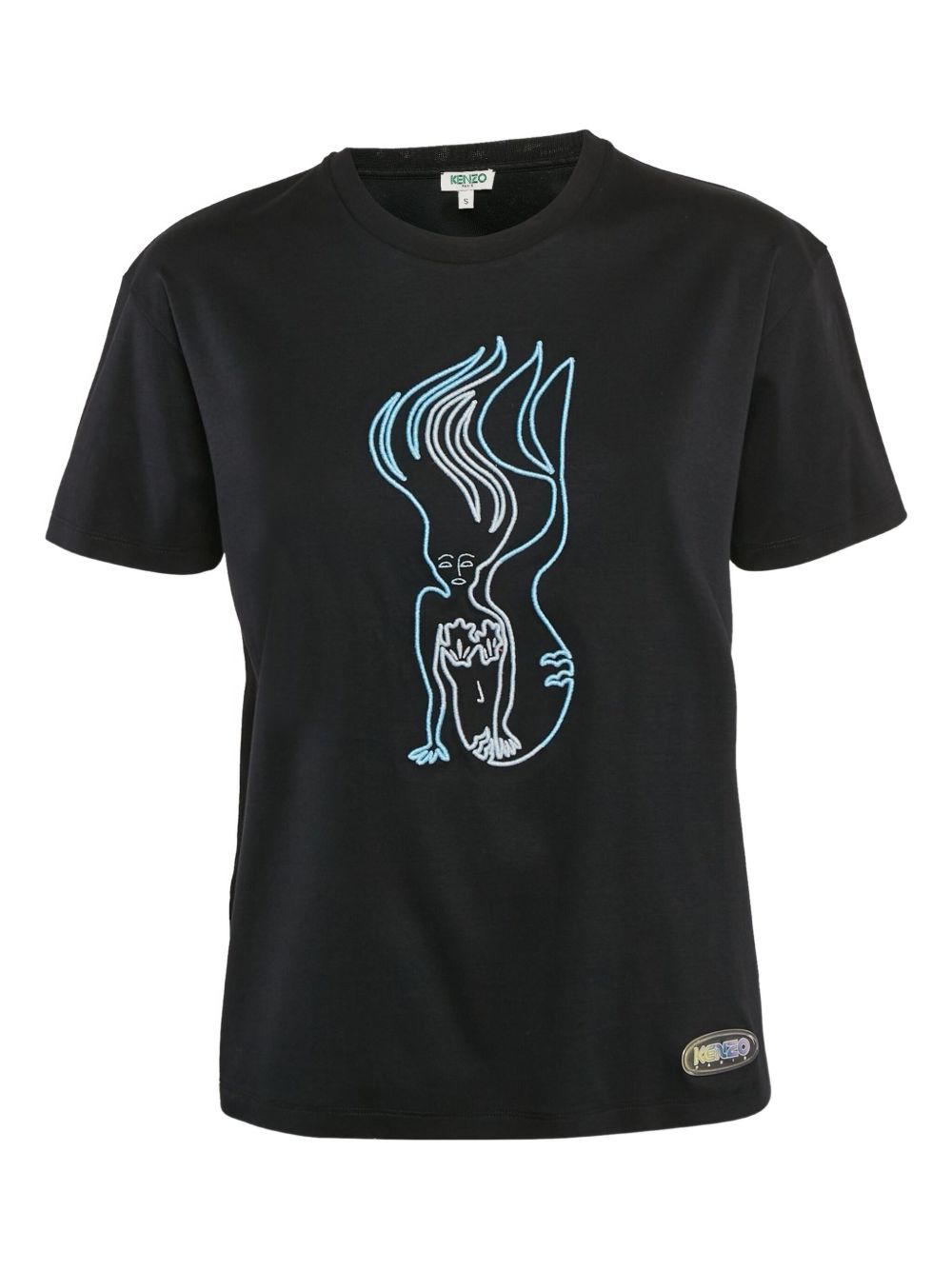 Mermaid-print t-shirt - Black