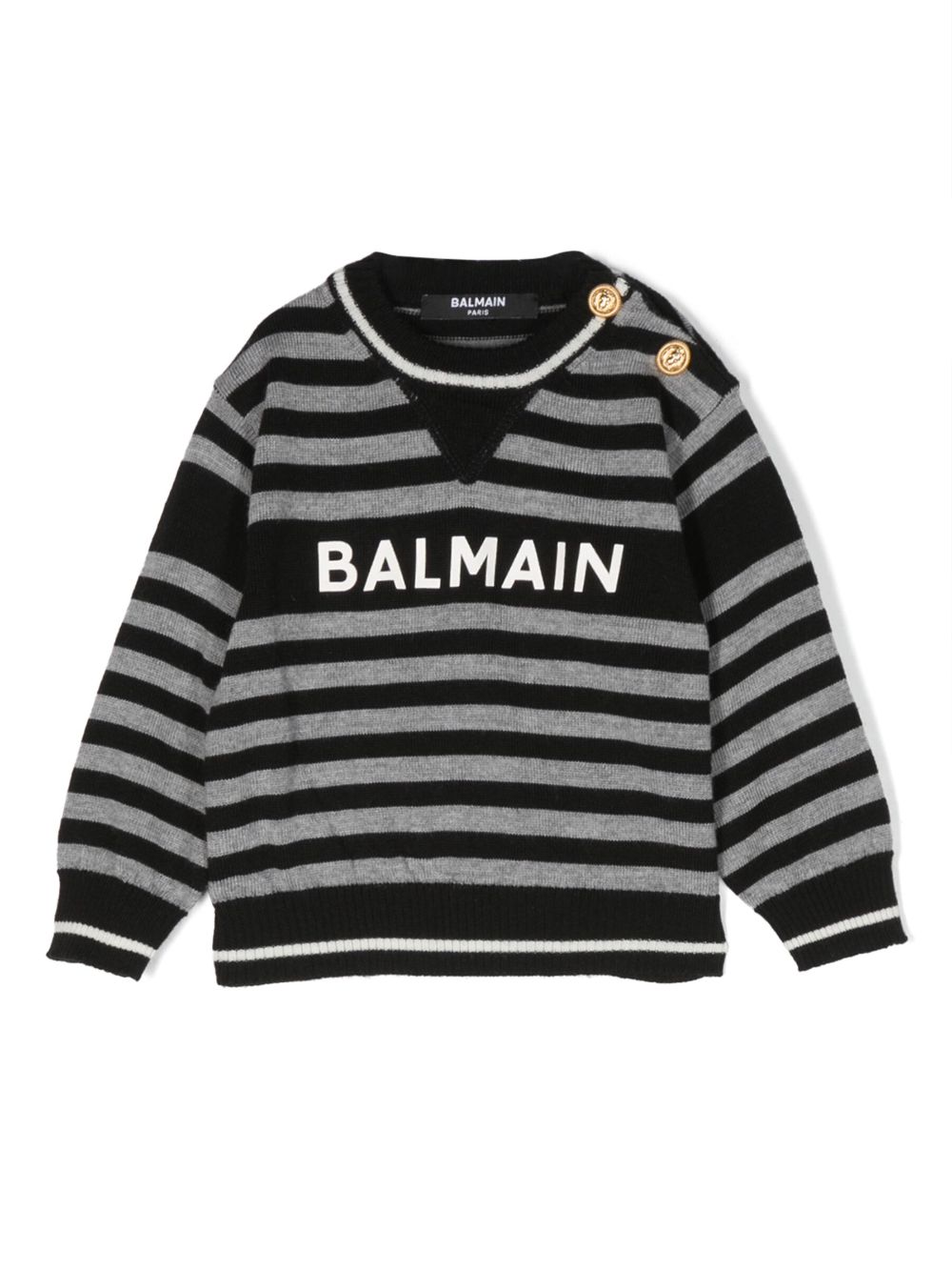 Logo-print virgin wool jumper - Black