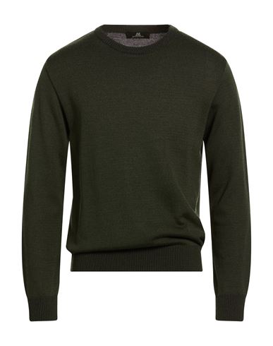 Montechiaro Man Sweater Military green Size 40 Acrylic, Virgin Wool, Cotton