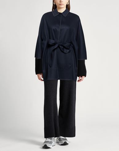 Woman Coat Midnight blue Size M Cashmere
