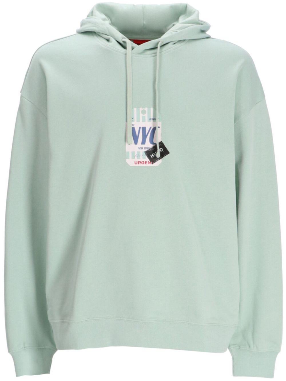 Graphic-print cotton hoodie - Green