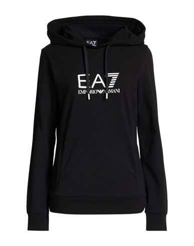 Woman Sweatshirt Black Size S Cotton, Elastane