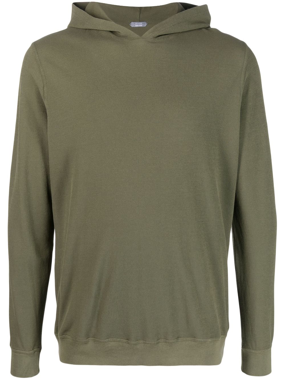 Cotton long-sleeved hoodie - Green