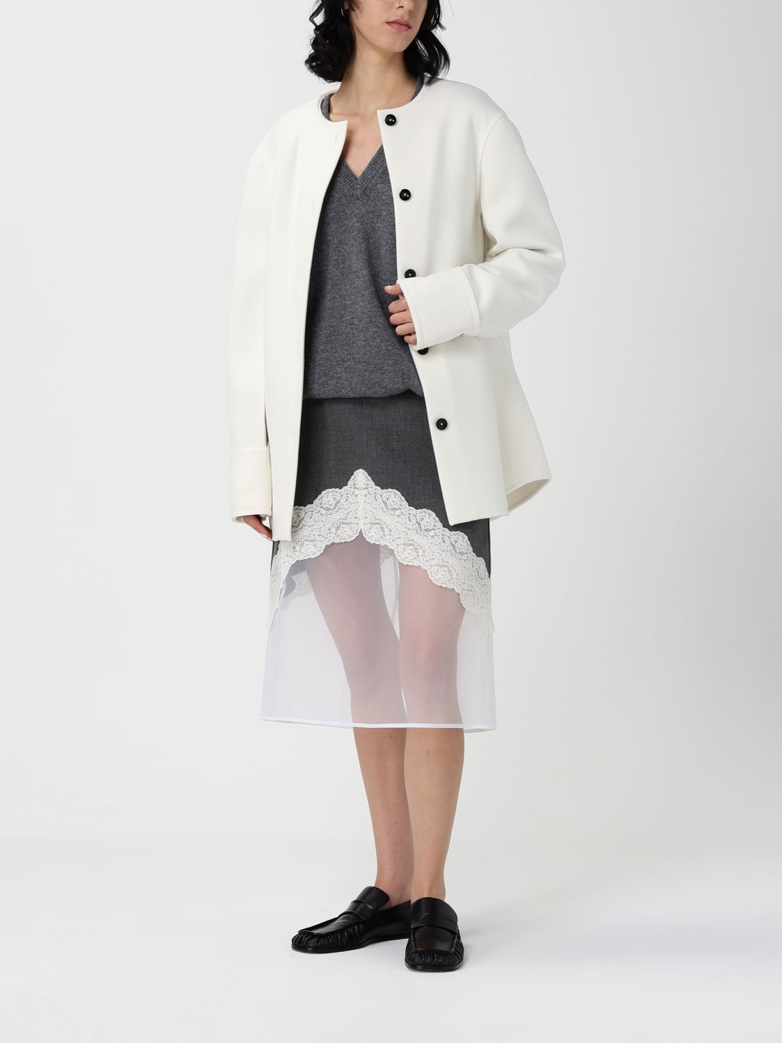 Trench Coat Woman color White