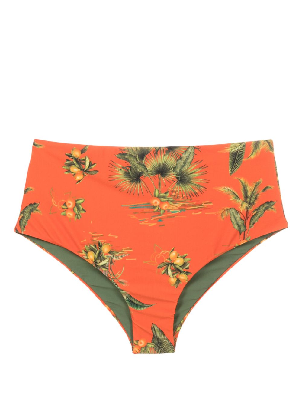 Violeta botanical-print bikini bottoms - Orange