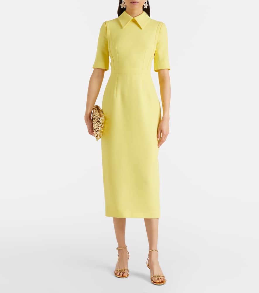 Valletta wool crêpe midi dress