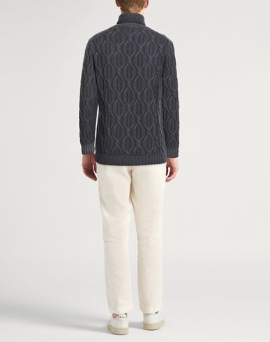 Man Turtleneck Charcoal Size 38 Virgin Wool, Cashmere